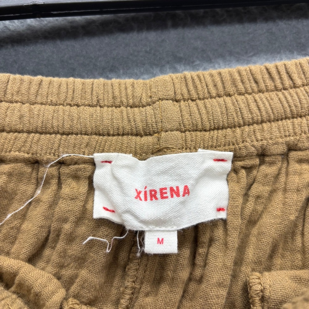 Xirena Womens Wide Leg Cotton Gauze Drawstring Dylan Pants Brown Beach Size M - Picture 12 of 13